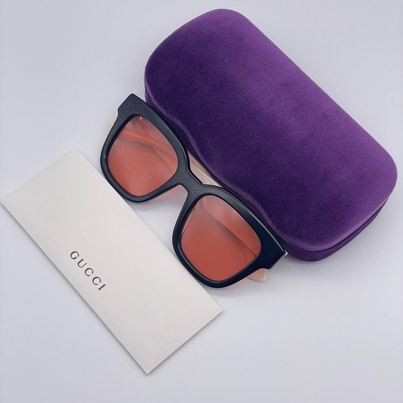 GUCCI GG0998S 002 Black/White/Orange Women Sunglasses - Picture 10 of 12